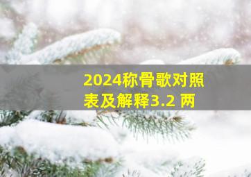 2024称骨歌对照表及解释3.2 两